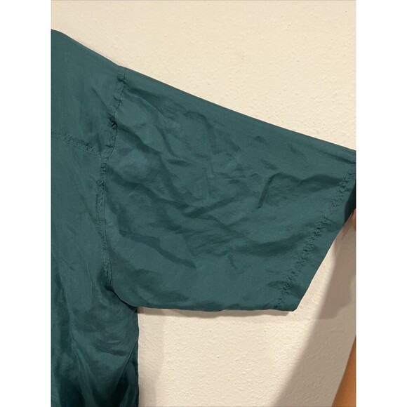 Vintage Substudio Silk Shirt Mens L Teal Green Button Up Short Sleeve‎ Pockets - Picture 8 of 11